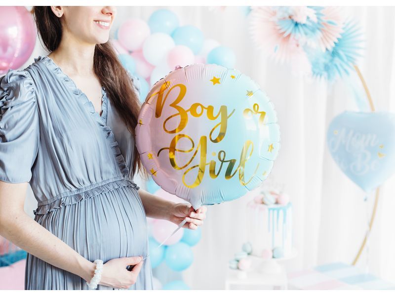 Balon foliowy "Boy or Girl", mix, 35 cm [balon z helem] zdjęcie 4