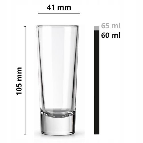 6 x KIELISZKI DO WÓDKI, NALEWEK, LIKIERÓW 60 ml na Arena.pl