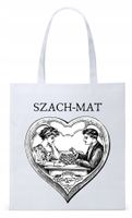 Torba Biała Eco Shopper Dla Szachisty Prezent Z Nadrukiem Ze Zdjęciem