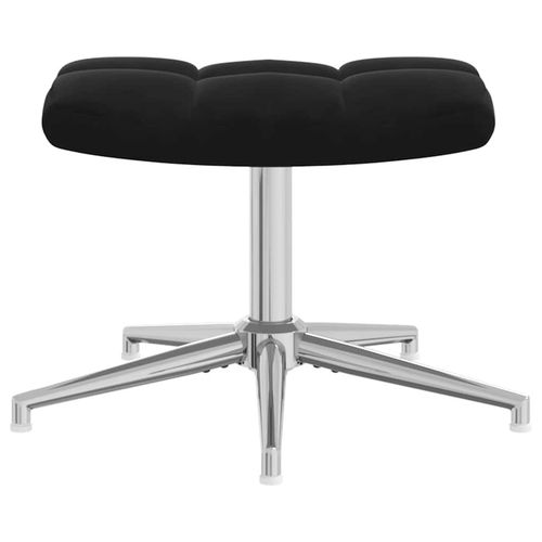 Fotel z podnóżkiem, czarny, obity aksamitem na Arena.pl