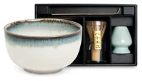 Zestaw do herbaty matcha Aurora szaro-turkusowy, 4 elementy - Edo Japan