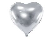 Balon foliowy serce srebrny, 61 cm