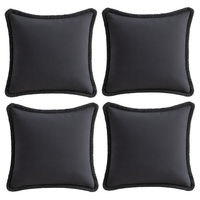 Poszewki na poduszki bawełniane boho z frędzlami czarne 55x55 cm 4 szt.