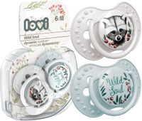 LOVI Smoczek silikonowy dynamiczny 6-18m 2 szt  Wild Soul Boy