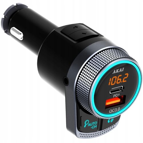 TRANSMITER samochodowy FM BLUETOOTH ŁADOWARKA AKAI FMT-80BT na Arena.pl