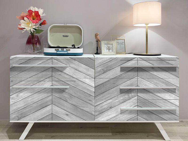 Okleina Samoprzylepna PCV Wzór Jodełka Kolor Szary 67,5cm x 0,5mb C112 zdjęcie 2