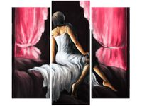 90 80CM OBRAZ T3 ELEM PIĘKNA DZIEWCZYNA CZERWIENI DRUK ŚCIENNY