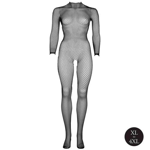 bodystocking with fishnet structure, open crotch and turtle neck. na Arena.pl