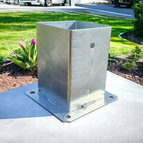 PODSTAWA SŁUPA PRZYKRĘCANA 100 x100 mm WSPORNIK KOTWA 10x10 cm MOCNA GRUBA na Arena.pl