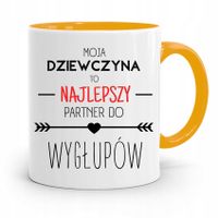 Kubek Żółty Dla Dziewczyny Najlepszy Partner Z Nadrukiem Ze Zdjęciem