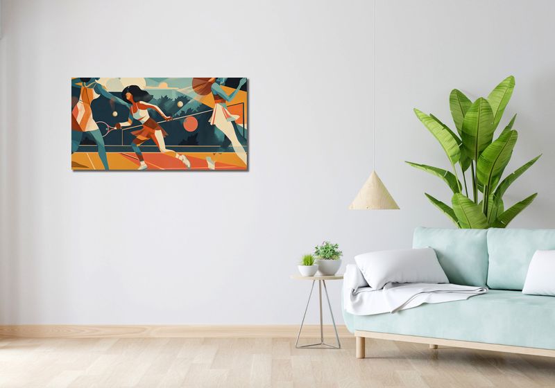 Obraz 100x50cm Mistrzynie Kortu zdjęcie 2