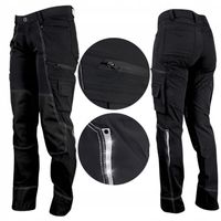 Spodnie robocze męskie BOJÓWKI Taktyczne Czarne Wzmocnione Elastyczne Mocne