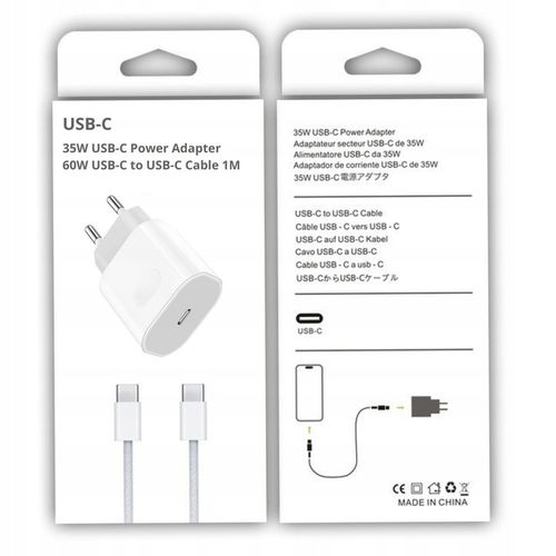 SZYBKA ŁADOWARKA ZASILACZ USB C 35W do iPhone 15 Pro Max Plus KABEL 1M 60W na Arena.pl