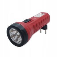 latarka akumulatorowa led klasyczna z wtyczką 14cm ręczna 2 tryby