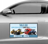 Magnes na samochód reklama magnetyczna 60x30 cm NAPRAWA KLIMATYZACJI