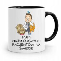 Kubek Czarny Dla Weterynarza Najsłodsi Pacjenci Z Nadrukiem Ze Zdjęciem
