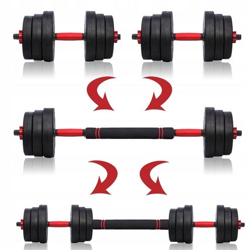 In_Stock Hantle bitumiczne 40kg 2x20kg uchwyty do pompek KETTLEBELL zestaw na Arena.pl