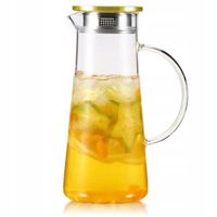 DZBANEK SZKLANY NA WODĘ LEMONIADĘ 1,8L KARAFKA Z POKRYWKĄ SITKO FILTRUJĄCE
