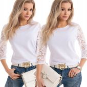 Modna Elegancka BLUZKA DAMSKA Koronka Dużo Kolorów POLSKI PRODUKT