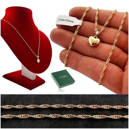 ZŁOTY NASZYJNIK SERCE KLASYCZNE 18K PREZENT DLA KOBIETY, ŻONY, MAMY, CÓRKI na Arena.pl