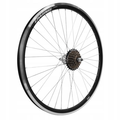 KOŁO ROWEROWE 26 CALI TYŁ TYLNE WOLNOBIEG 6 RZĘDOWY ALU V-BRAKE CZARNE na Arena.pl