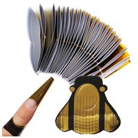 Szablony summer do przedłużania paznokci szerokie 100 sztuk złote