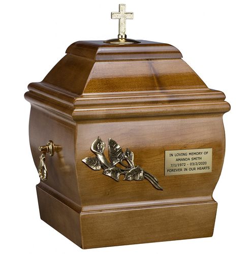 Urna z litego drewna Urna na prochy pogrzebowe dla dorosłych / Plakietka na Arena.pl