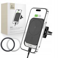 MOCNY WYTRZYMAŁY UCHWYT SAMOCHODOWY ŁADOWARKA INDUKCYJNA QI DO MAGSAFE