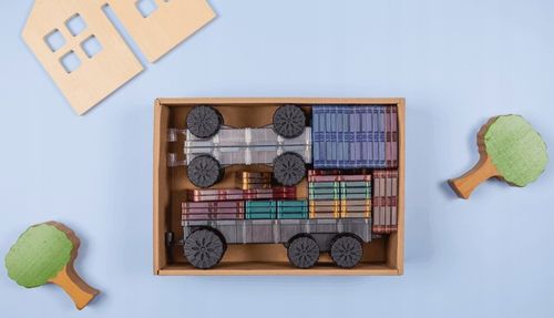 KREATYWNE KLOCKI MAGNETYCZNE POCIĄG 50 EL PASTEL TRANSPORT PACK CONNETIX na Arena.pl