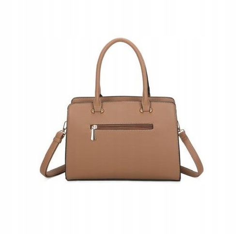 Charro - torebka shopper skóra ekologiczna brązowy taupe groszek CH5785-4 na Arena.pl