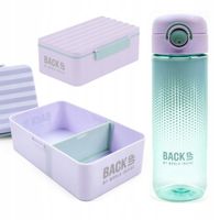 Zestaw szkolny Bidon 600 ml + śniadaniówka z wyjmowaną przegródką FIOLETOWY