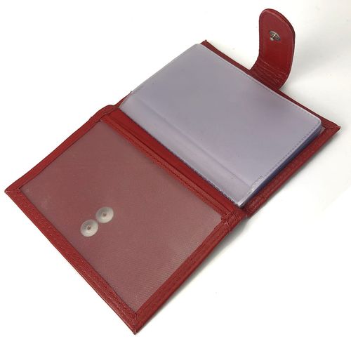 skórzane etui na karty - ciemnoczerwone na Arena.pl