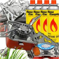 MINI KUCHENKA GAZOWA TURYSTYCZNA KAMPINGOWA + 4X KARTUSZ GAZOWY SUPER LEKKA