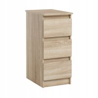 Wąska Szafka Do Biura Salonu 3 Szuflady Dostawka Jaris Dąb Sonoma