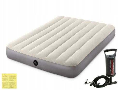 Materac Dmuchany Dwuosobowy Welurowy Łóżko Intex z Pompką MODEL 2024 na Arena.pl
