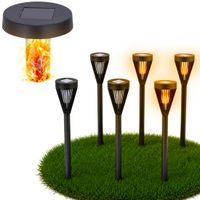 6 x Lampa solarna 40cm LED ZESTAW do ogrodu WBIJANA OGRODOWA czujnik