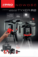 NIWELATOR LASEROWY PRO TYXER R2 ROTACYJNY Czerwona Wiązka Zasięg 700 m