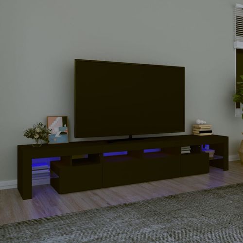 Szafka pod TV z oświetleniem LED, czarna, 230x36,5x40 cm na Arena.pl