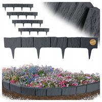 PALISADA OGRODOWA OBRZEŻE OGRODOWE TRAWNIKOWE 390CM ANTRACYT KAMIEŃ