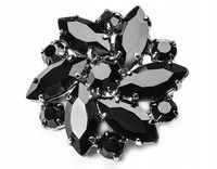 Broszka Czarna Kryształy Jet Kiara Jablonex Prezent Z Pudełkiem Elegancka