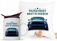 Zestaw Poduszka + Kubek Prezent Brata Braciszka Z Nadrukiem Ze Zdjęciem