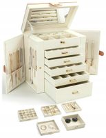 Szkatułka Na Biżuterię Organizer Elegancki Kuferek Pojemny Pudełko Duży