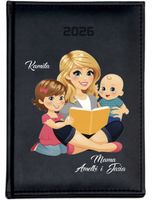 KALENDARZ A4 2026 DZIENNY PLANER nadruk UV PREZENT DLAV MAMY + IMIĘ