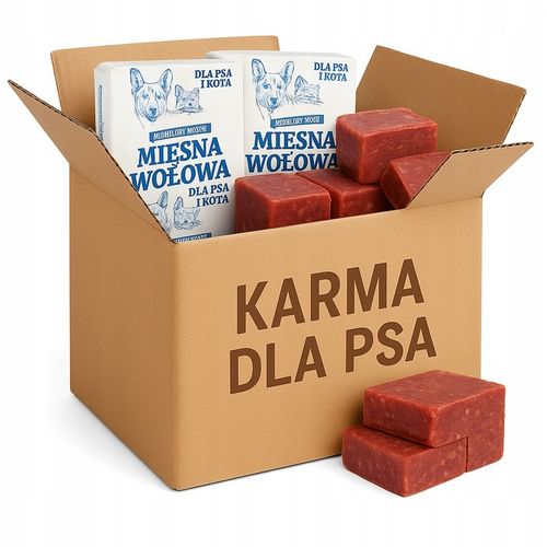 MIĘSO MROŻONE DLA PSA WOŁOWE BEZ KOŚCI 100% 10KG BARF KOSTKI KARMA WOŁOWA na Arena.pl