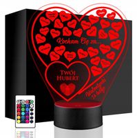 LAMPKA NOCNA prezent WALENTYNKI DZIEWCZYNY chłopaka żony męża NIEGO serce