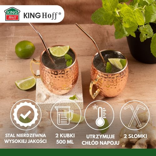 zestaw stalowych kubków 500ml do drinków moscow mule kinghoff kh-2000 na Arena.pl