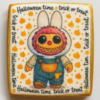 CIASTKO LUKROWANE HALLOWEEN NO.14 ROZ.S PION RĘCZNIE ROBIONE