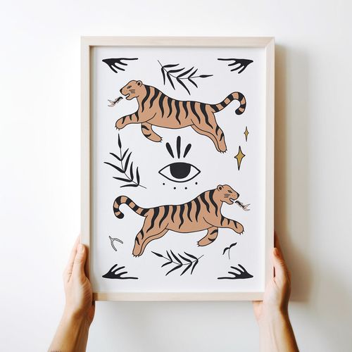 Plakat ilustracja tygrysy 30x40 cm na Arena.pl