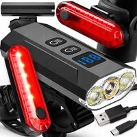 LAMPKA ROWEROWA PRZEDNIA TYLNA LED PRZÓD AKUMULATOROWA ZESTAW LAMPEK USB