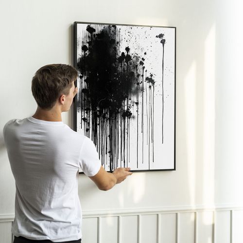 Plakat abstrakcja czarno biała 50x70 cm na Arena.pl